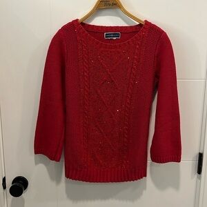 Karen  Scott red sparkly sweater size small